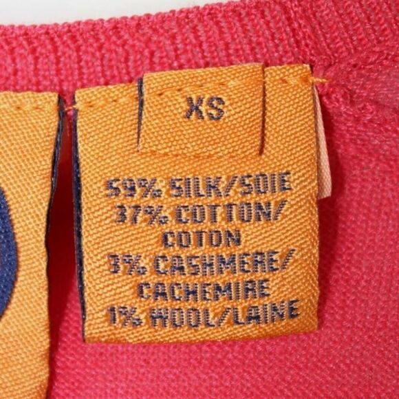 TORY BURCH LIGHT WEIGHT THIN SALMON XS 3/4 SLEEVE - Picture 4 of 6